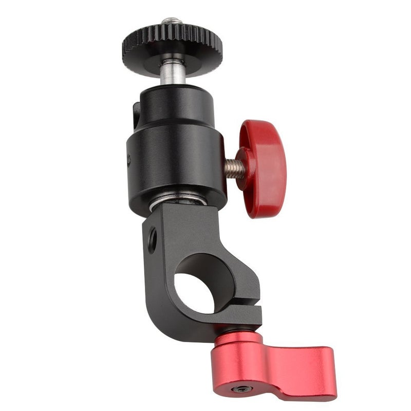 CAMVATE 15mm Rod Clamp & Ball Head Mount Adapter with 1/4"-20 Thread to Attach DIY Accessories(Red, 2 Pieses) - 1783 - Image 5